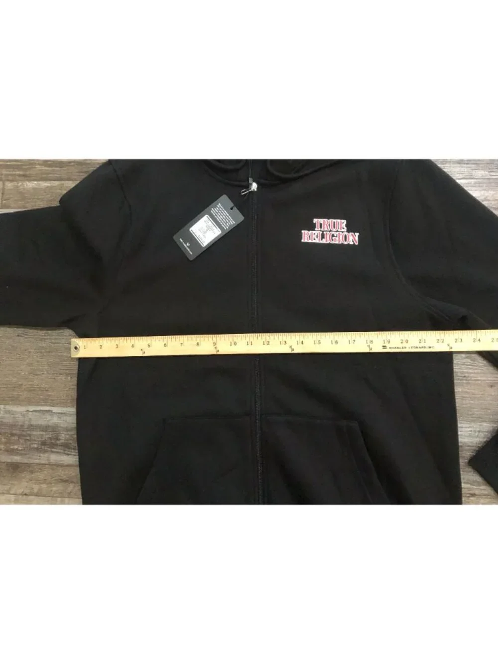 True Religion Mens XL Black Full Zip Hoodie Jacket New with $124 Tags
